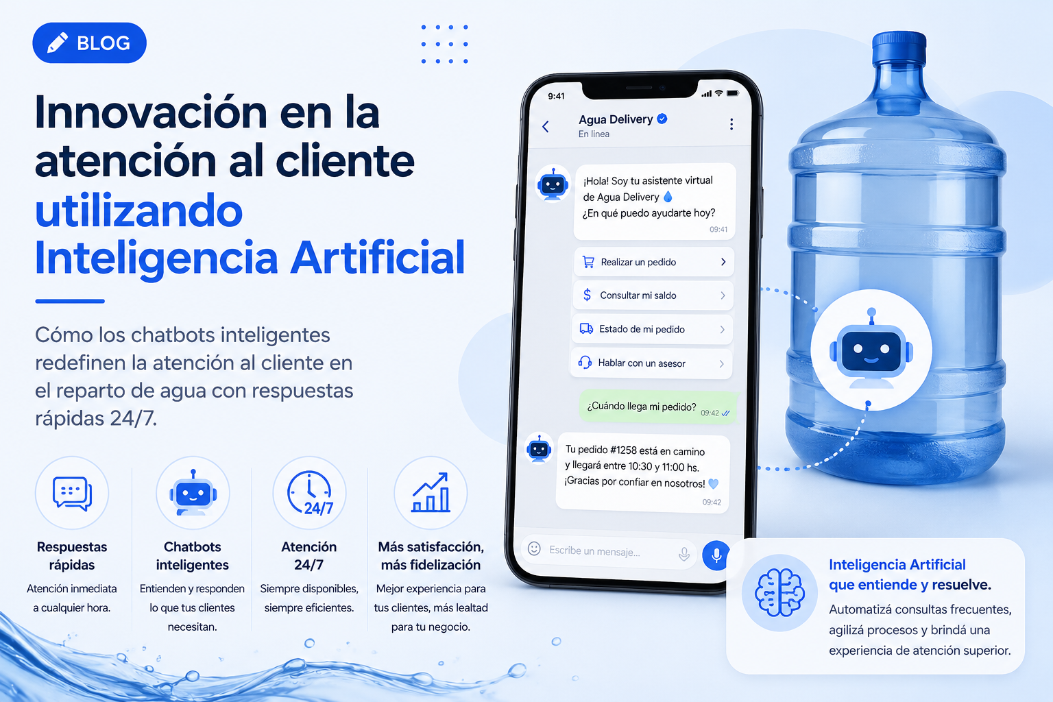 Pequeña empresa de reparto de agua compitiendo con grandes distribuidoras